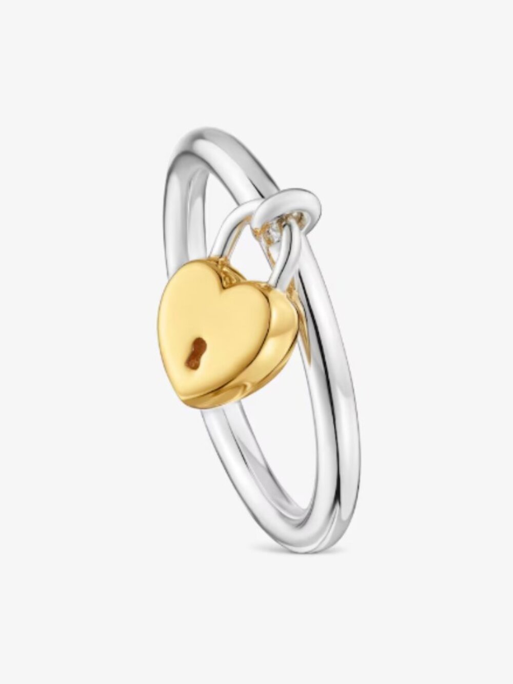 Tous Two-tone heart padlock motif Ring Tous Unlock Size 7